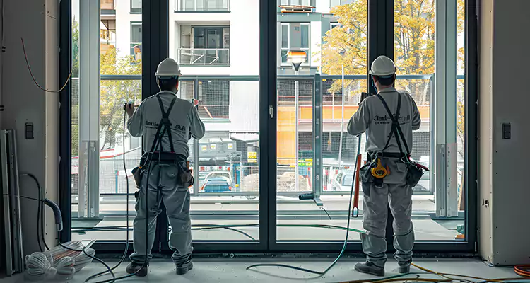 Patio Door Glass Replacement with Built-In Blinds in West Melbourne, FL